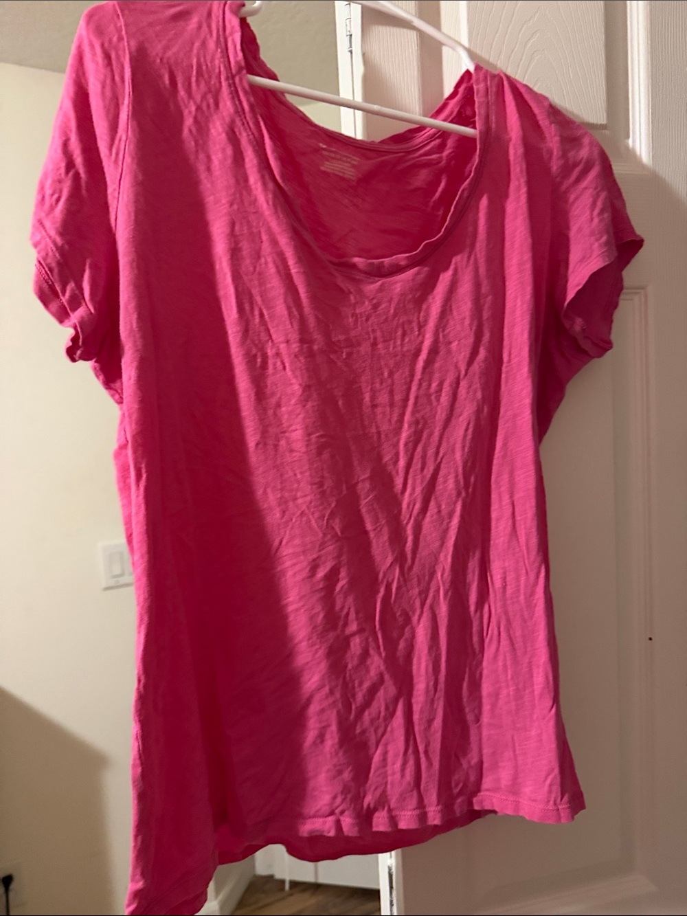 PINK Victoria's Secret Bright Pink Scoop Neck Short Sleeve Tee